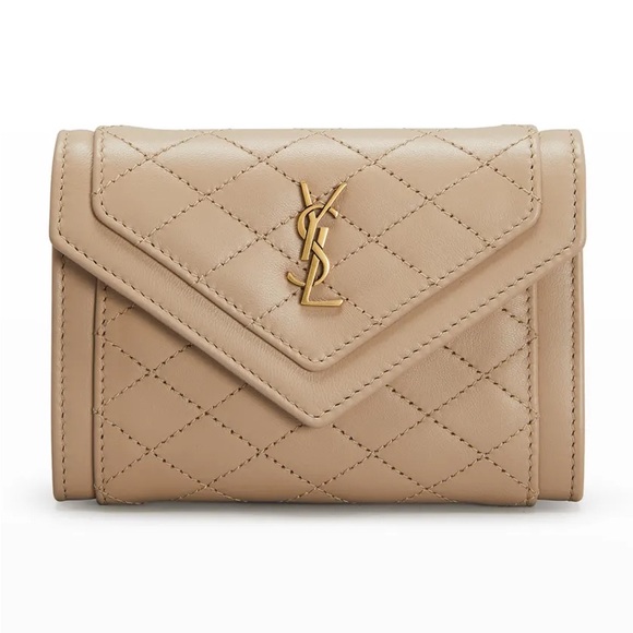 Saint Laurent YSL Gaby Envelope Trifold Quilted Leather Wallet - Picture 13 of 16
